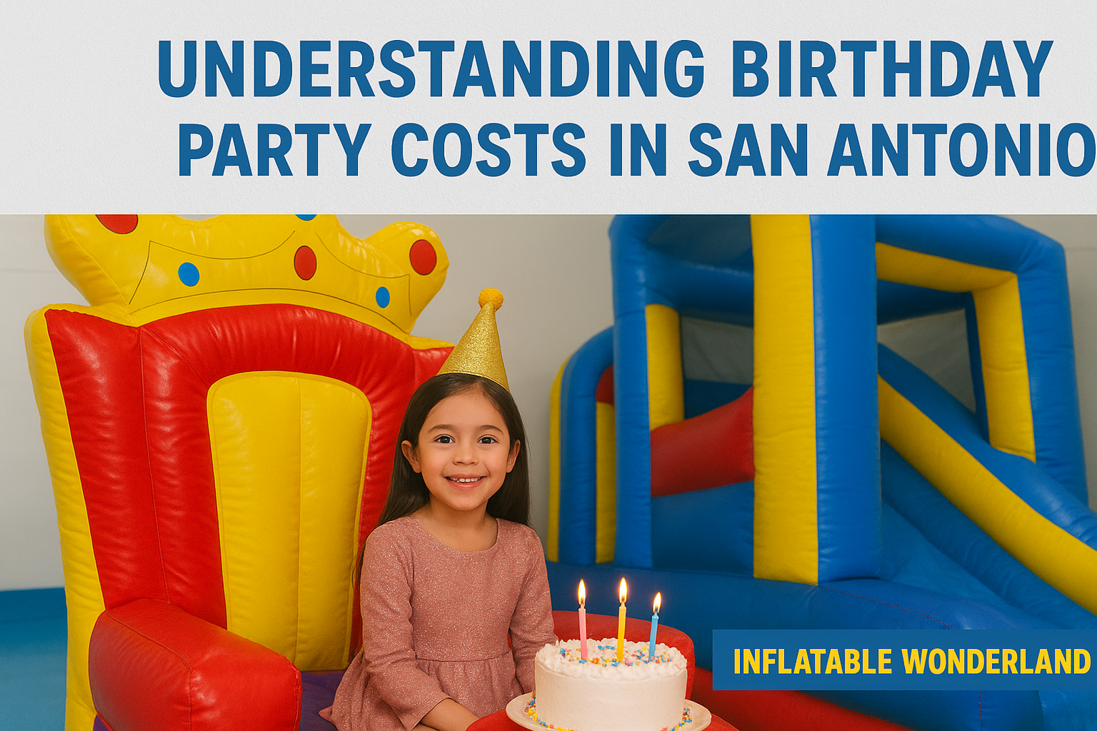 Four children in an inflatable castle. 