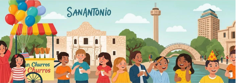 Four children in an inflatable castle. 