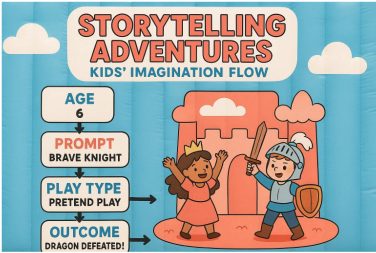 Four children in an inflatable castle. 