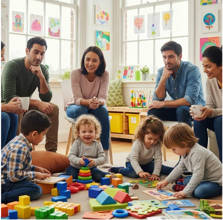 Four children in an inflatable castle. 